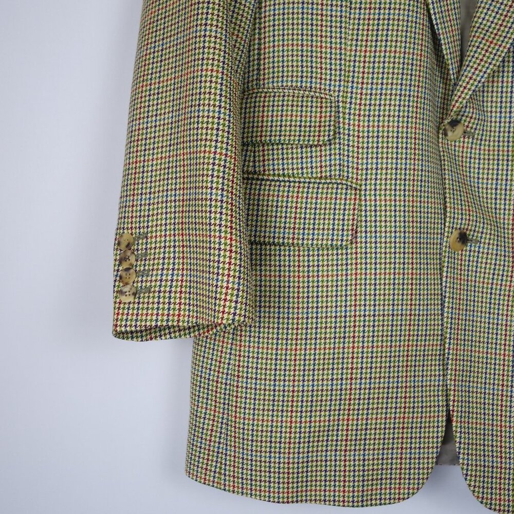 Paul Stuart Multicolor Houndstooth Check Silk & W… - image 3